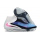 Nike Crampons Phantom 6 Elite High FG Bleu Rapide Rose Explosif Blanc