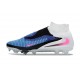 Nike Crampons Phantom 6 Elite High FG Bleu Rapide Rose Explosif Blanc