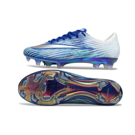 Chaussures de Foot Nike Mercurial Vapor 17 Elite FG Bleu Blanc Argent