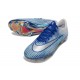 Chaussures de Foot Nike Mercurial Vapor 17 Elite FG Bleu Blanc Argent