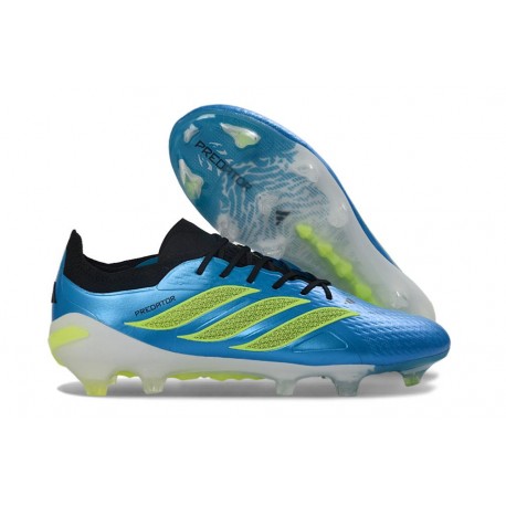 Chaussures Adidas Predator Elite L FG Bleu Électrique Vert