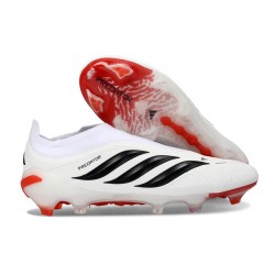 Crampons de Foot Adidas Predator Elite LL FG Blanc Noir Rouge