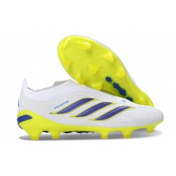 Crampons de Foot Adidas Predator Elite LL FG Blanc Bleu Jaune