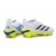 Crampons de Foot Adidas Predator Elite LL FG Blanc Bleu Jaune