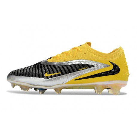 Chaussures Nike Phantom 6 Elite Low FG Noir Jaune Argent