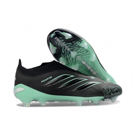 Chaussure Adidas Predator Elite Laceless FG Noir Vert