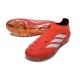 Chaussure Adidas Predator Elite Laceless FG Rouge Blanc