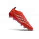 Chaussure Adidas Predator Elite Laceless FG Rouge Blanc