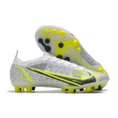 Nike Mercurial Vapor 14 Élite AG Silver Safari - Blanc Noir Jaune Fluo