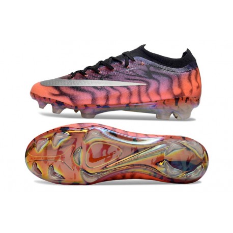 Crampons Nike Air Zoom Mercurial Vapor XVII Elite FG Orange Noir Argent