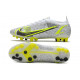 Nike Mercurial Vapor 14 Élite AG Silver Safari - Blanc Noir Jaune Fluo