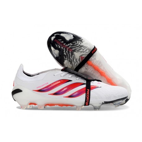 Crampon Adidas Predator 26 Elite FT FG Blanc Rouge Noir