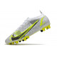 Nike Mercurial Vapor 14 Élite AG Silver Safari - Blanc Noir Jaune Fluo