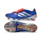 Crampon Adidas Predator 26 Elite FT FG Bleu Argent Rouge